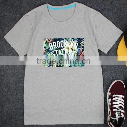 Customized printed logo 100% cotton promotion tee men's t shirt