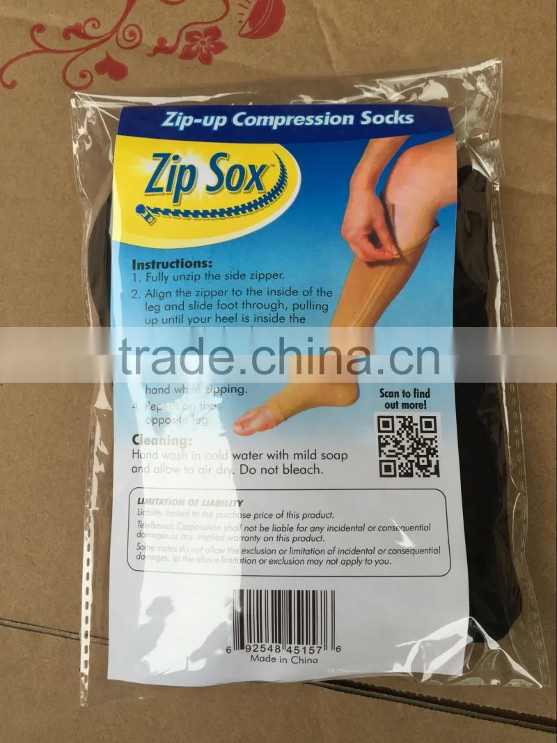 Hot TV Sales Production Compression Zip Sock