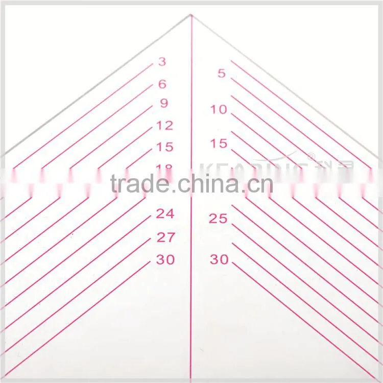Kearing brand sandwich line for durability,triangle grader ruler,grading sewing grader ruler with protractor #T045