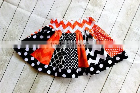 Girls football outfit football fall skirt set orange and black outfit