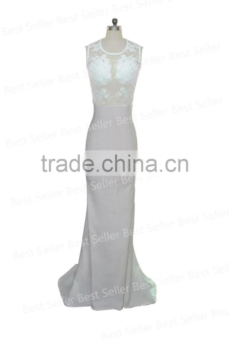 white sexy maxi lace prom dress