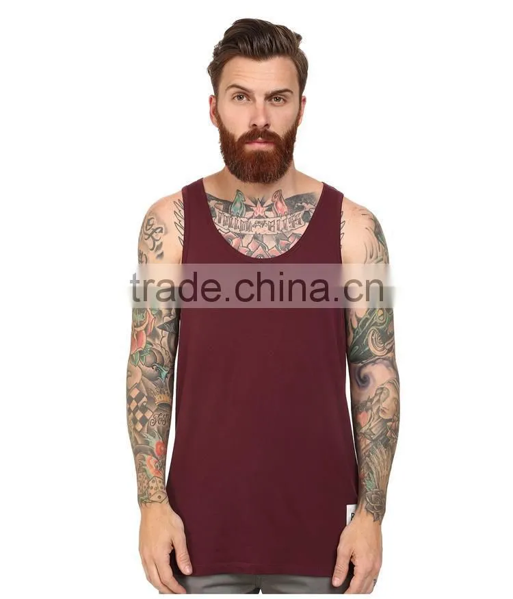 Mens plain 92% nylon 8% spandex tank tops wholesale