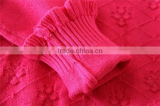Hot New Products sweaters high Quality Glassic rose red Children Sweater appliqued girls sweaters