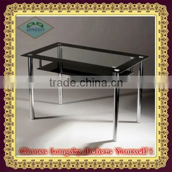 2014 hot selling high quality Modern beautiful tempered glass dining tables