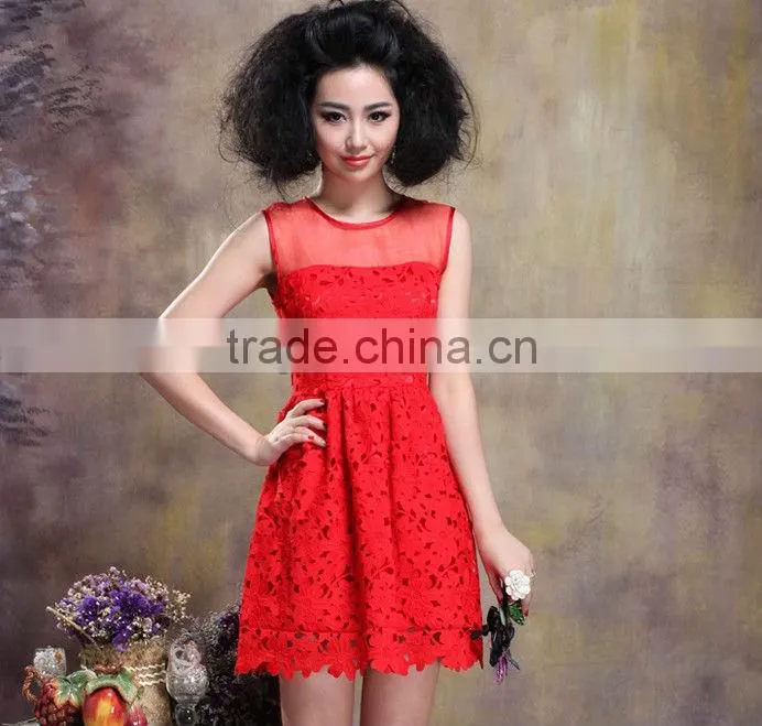 Latest Elegant African Short Summer Lace Mesh Dresses