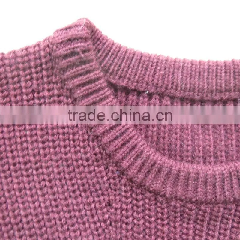 Purple fancy oullover casual men knitted sweater men