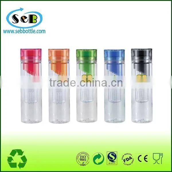 2016 BPA free fruit infuser water bottle with different color