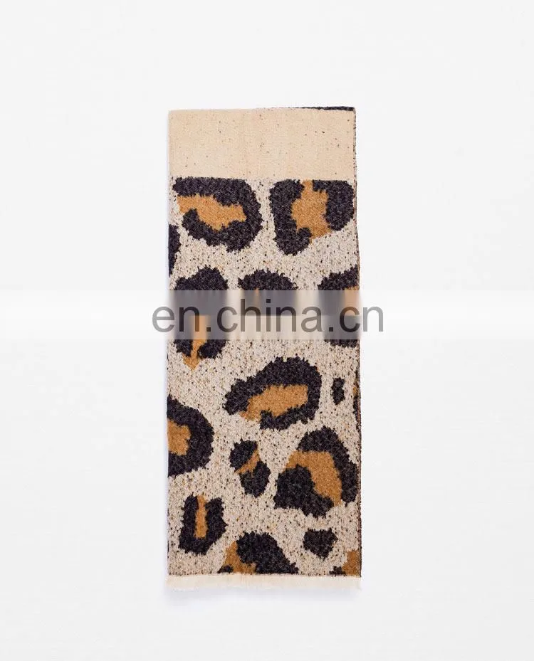 Autumn And Winter Leopard Prints Animal Stripes Printing Thickening Double Scarf