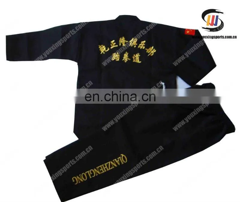 Colored TKD Uniform- Black/ Black Taekwondo Dobok For Men& Women