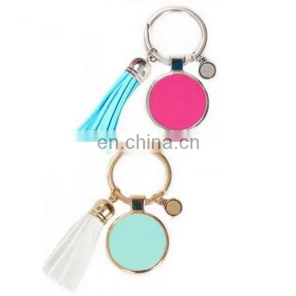 Enamel Disc Keychain for Monogram Antique Silver with Rhodium Disc Keychain