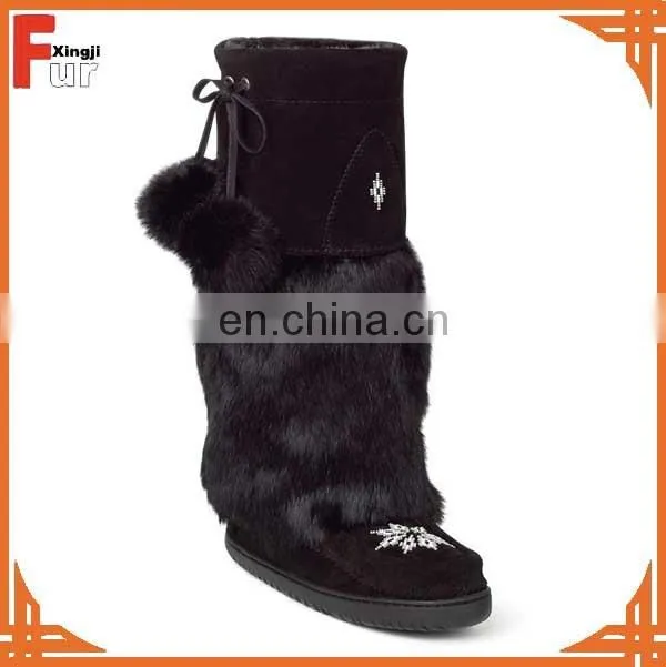 Top quality real rabbit fur boot fur cuff