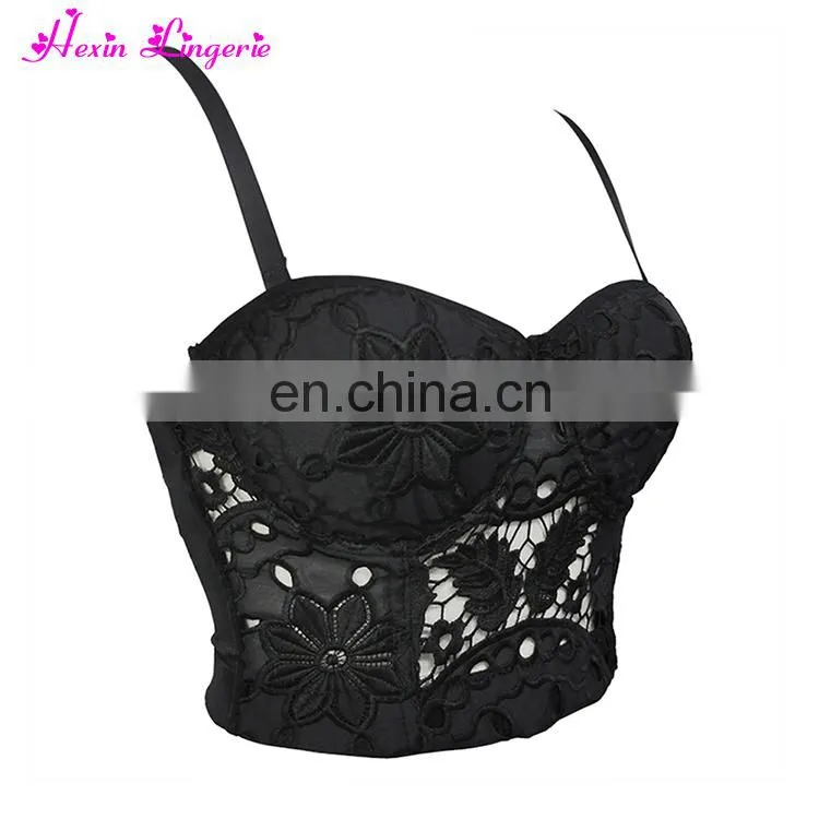 NO MOQ women black floral lace harness teenage latest fashion sexy cheap bra