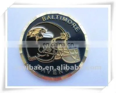 Wholesale metal epoxy soft enamel coin with gold plating