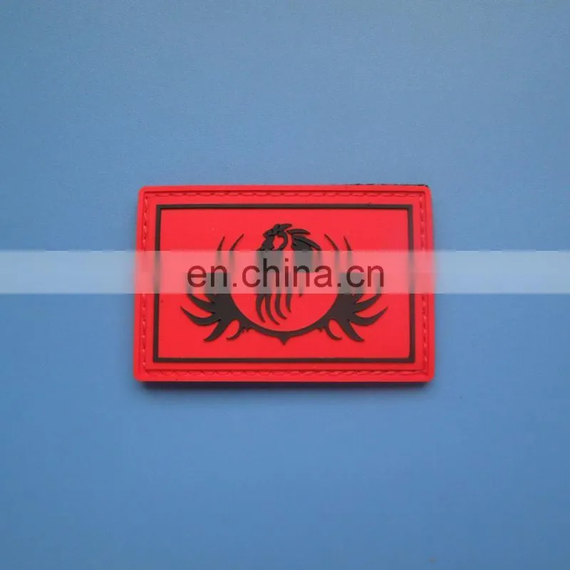 Customized red and white color 3D embossed AS SEEN ON IG logo soft pvc label patch for garment