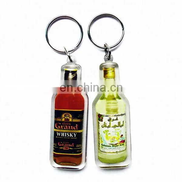 Promotion mini beer bottle keychain factory