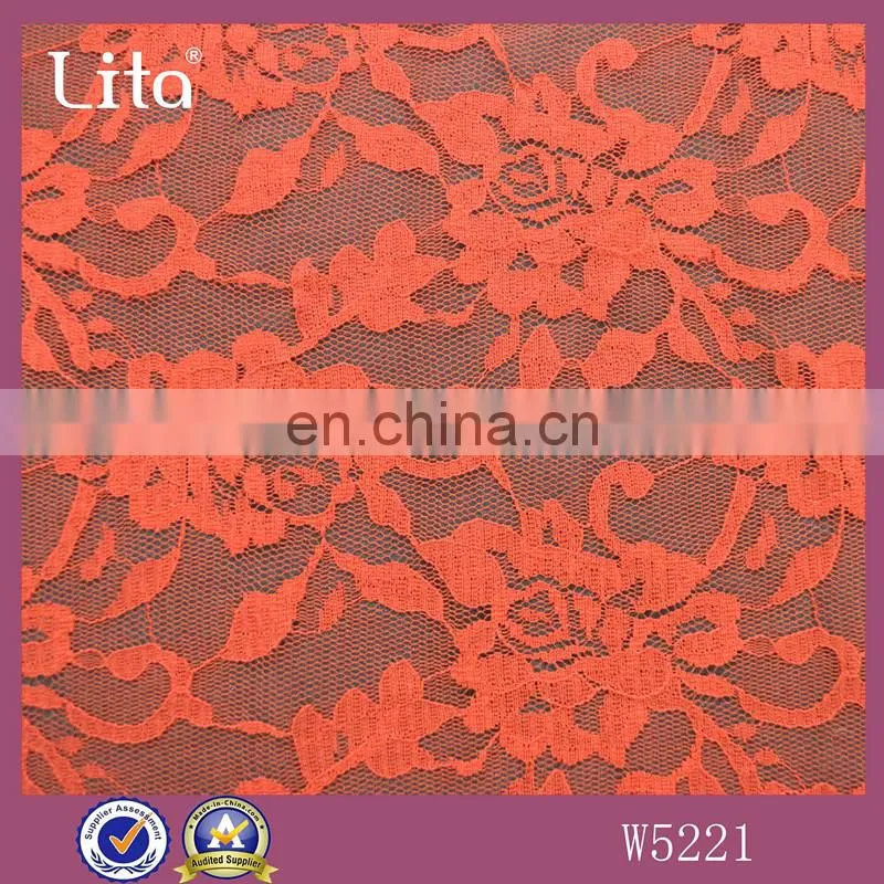 100% nylon floral lace fabric clothing material