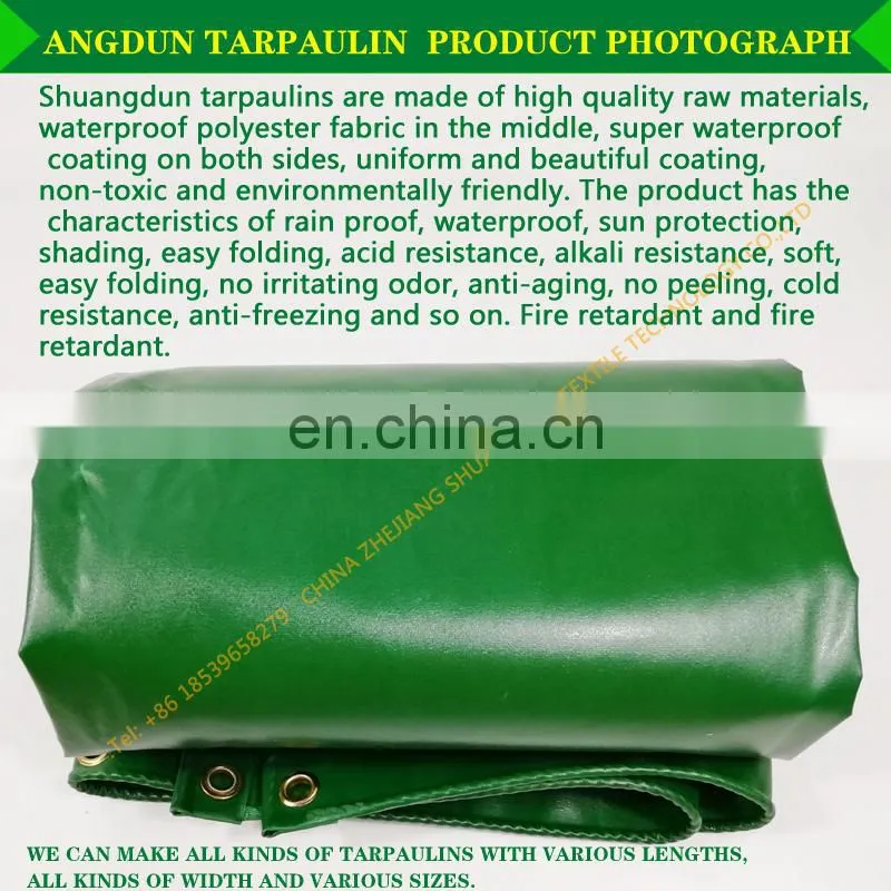 Rainproof canvas waterproof tarpaulin cover cargo tarpaulin green blue PVC coated fabric