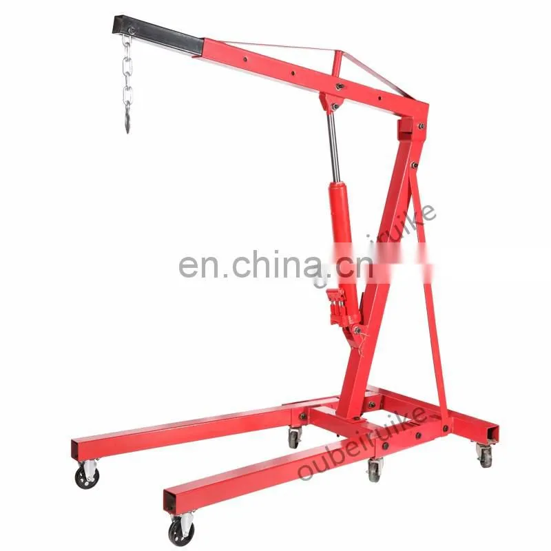 Hydraulic 2 TON FOLDING SHOP CRANE Mobile Engine Hoist Lifter Workshop Lift