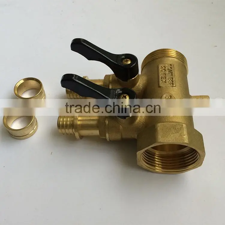 Free sample factory OEM Brazil style Aluminum Handle heating brass manifold with valve