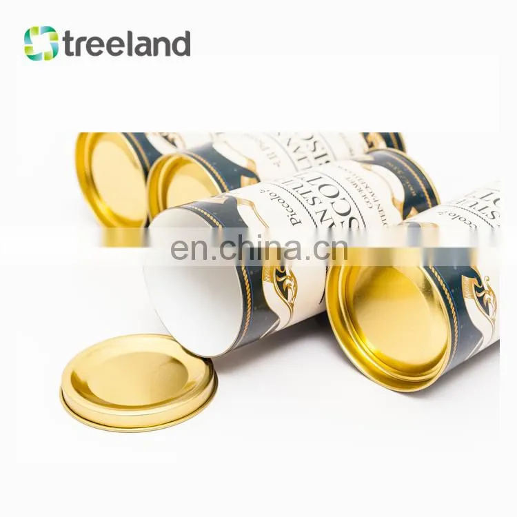 Customized Cylinder Aluminium Foil Cardboard Tea Cans Paper Tube Canister for Food Packaging