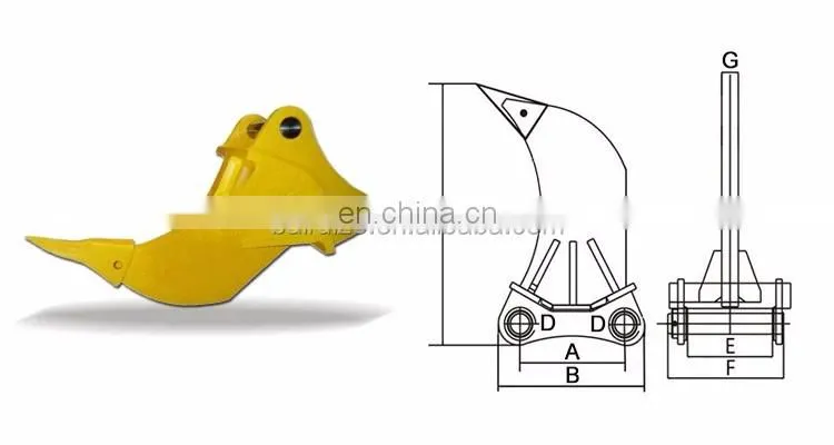 Excavator attachment, single tooth ripper for 20 ton excavator