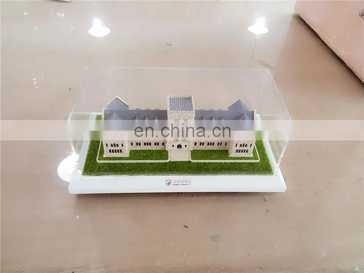 Handmade miniature school building model , led light handicraft