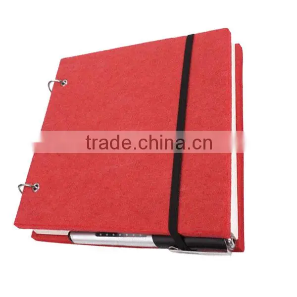 hot selling felt spiral notebook high qulaity wool notebook Multicolor cover with elastic