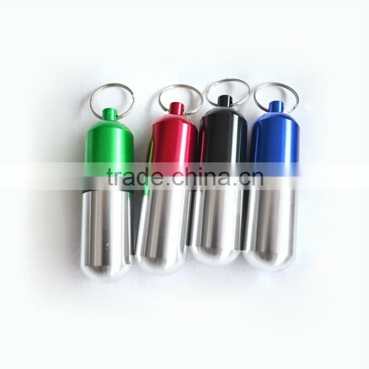 Customized metal aluminum pill box keychain/keychain pill holder Wholesale