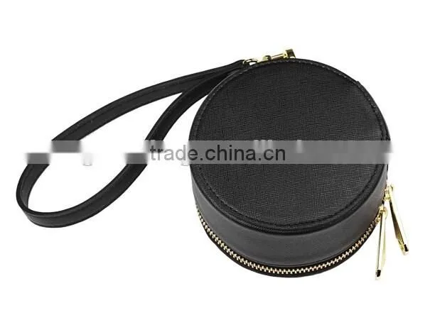 New Design PU Leather or Genuine Saffiano Leather Lady Small Change Purse Coin Holder bag with zip