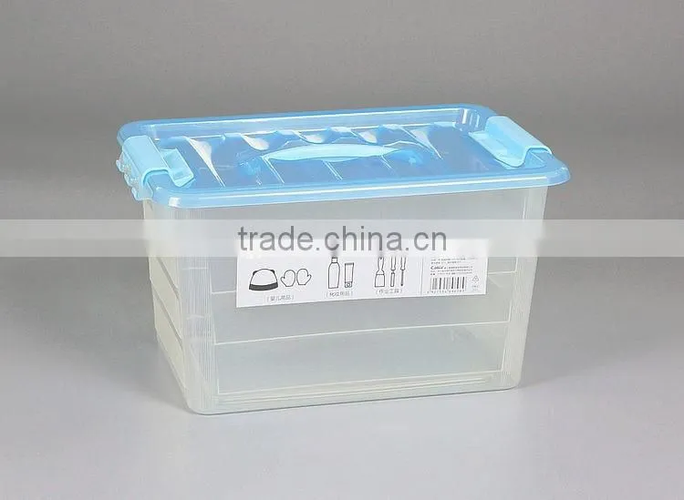 Large Thick Transparent Plastic Storage Box with Handle