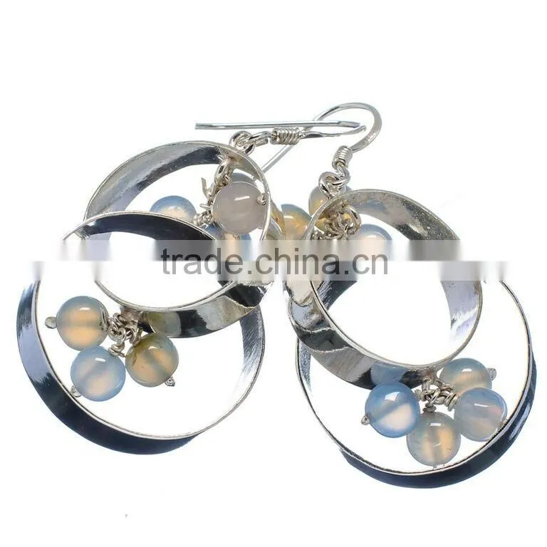 Aqua Chalcedony EARRING 925 SOLID STERLING,SILVER EXPORTER,STERLING SILVER JEWELRY,SILVER EARRING