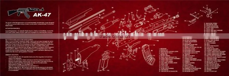 Custom design printed AR-15,AK47,Glcok,1911 gun cleaning mat,gun mat for rifle & pistol preparing and cleaning