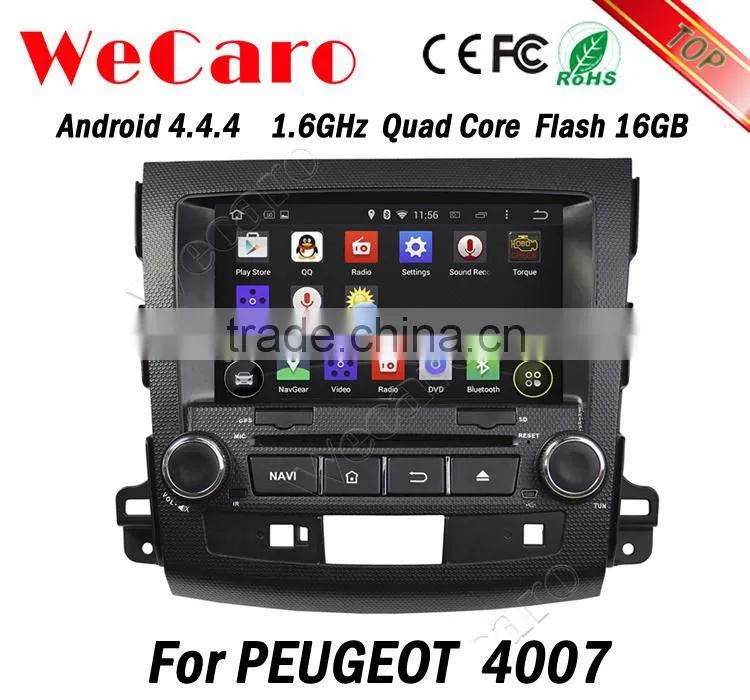 Wecaro WC-MO8063 car dvd player for peugeot 4007 radio android 4.4 3G wifi playstore