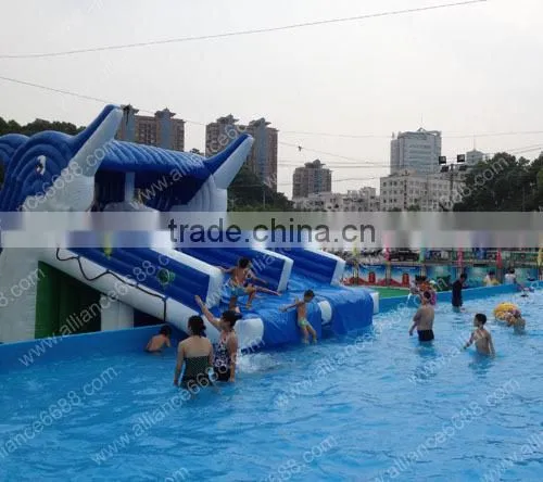 water slide with swimming pool OEM factory