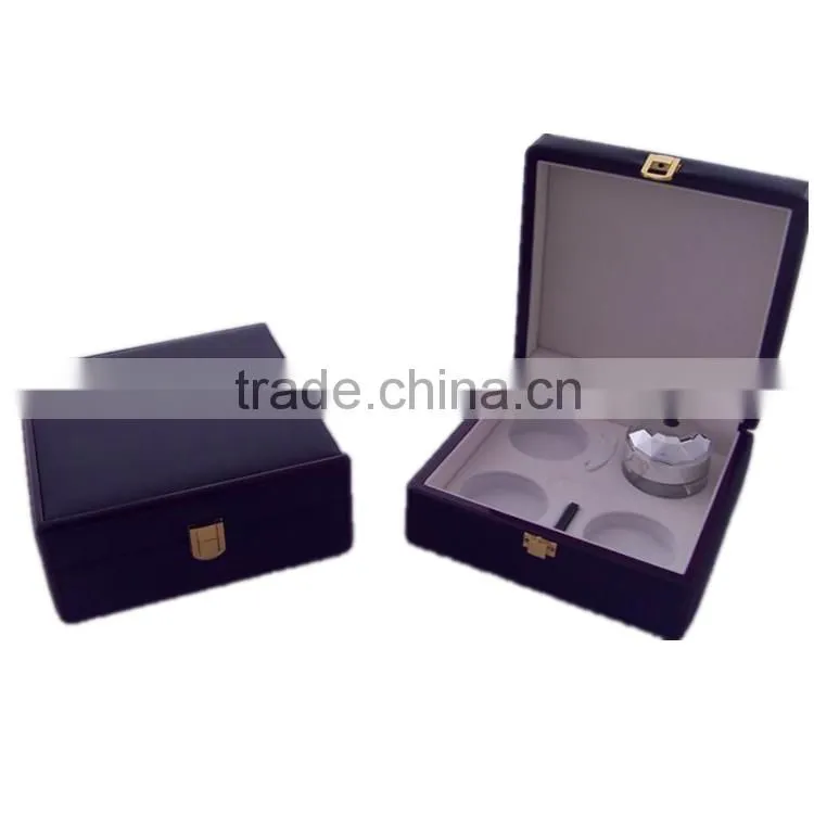 Luxury Leather Covered Wooden Bath Salt Gift Packing Box