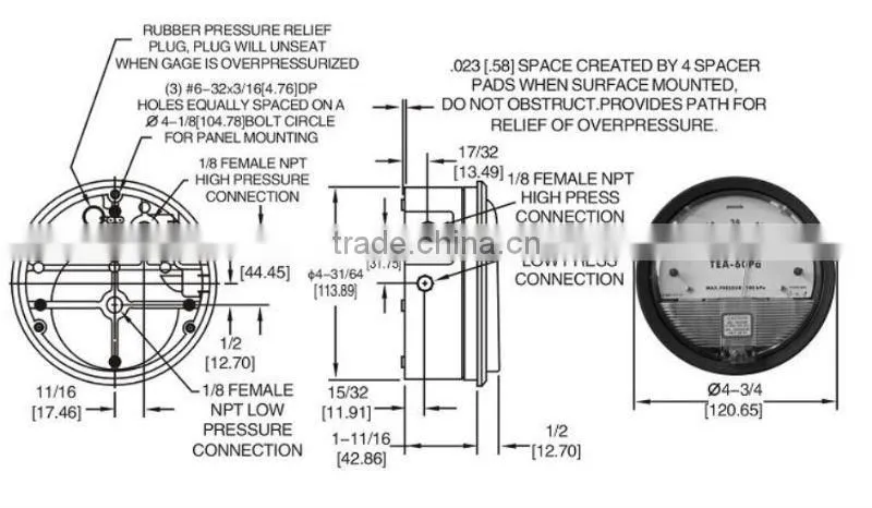 TEA 2000 Differential Pressure Gauge(hydraulic pressure gauge)
