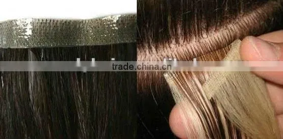 Highlight Skin Weft Tape Remy Hair Extensions , Lock Hair Extension