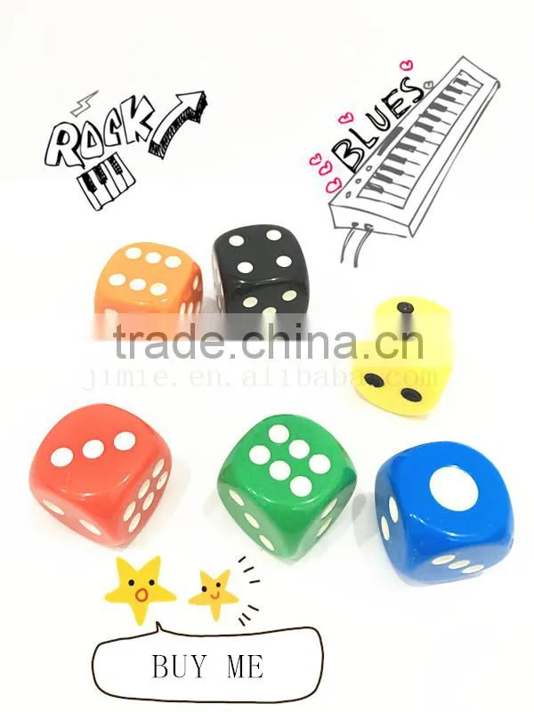 15mm plastic normal dot dice different colored