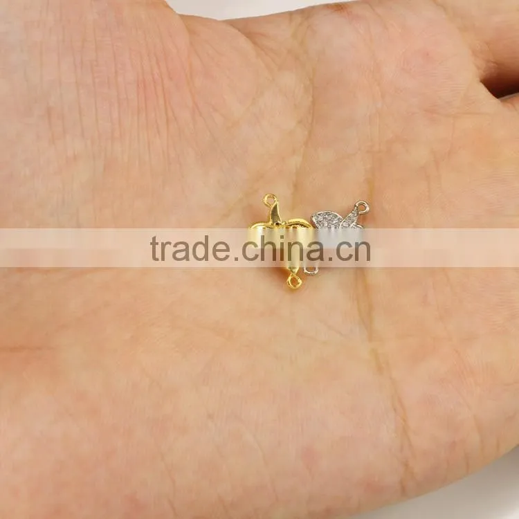 CZ6619 mirco cz pave leaf bracelet charm connector,charms for bracelet making