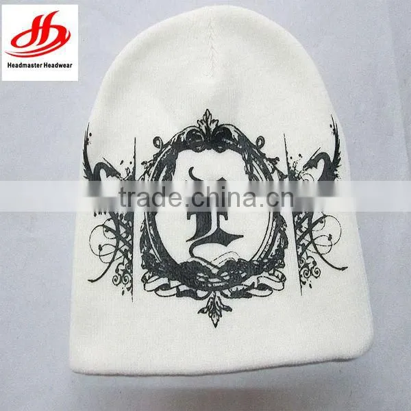 Custom new designer printed crochet knitted beanie