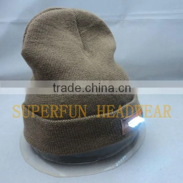 LED light acrylic beanie winter caps