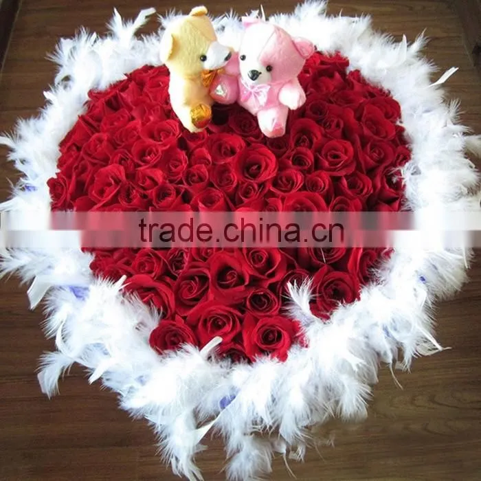 Pink colour Feather boa wholesale , cheap turkey feather boa for carnival decoration
