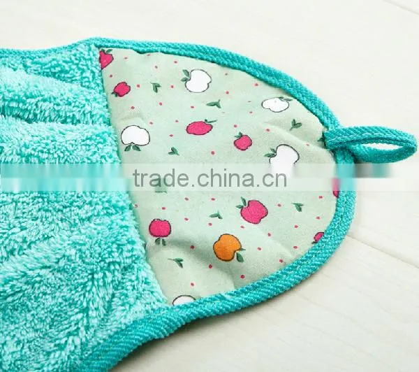 100% Microfiber Coral Fleece Hangle Hand Towel