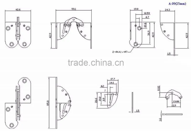 Made In Taiwan Hot Sale 25mm Wood 180 Degree Desk Table Hinge