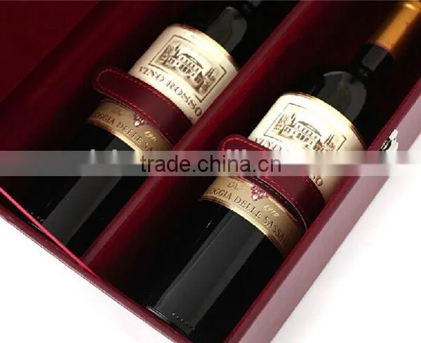 Exquisite Design Top Quality leather wine carry case