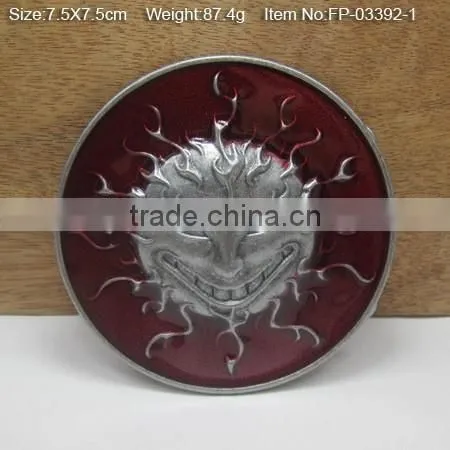 Gold Plate Military Web Belt Buckle With Emblem with Rhinestones