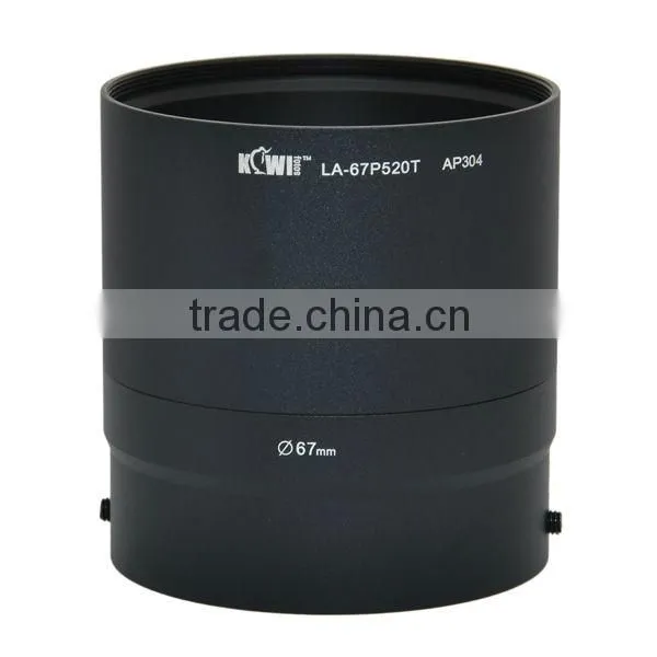 Kiwifotos Lens adapter tube LA-67P520T provides 67mm filter mount for adding lens accessories to Nikon COOLPIX P510/P520