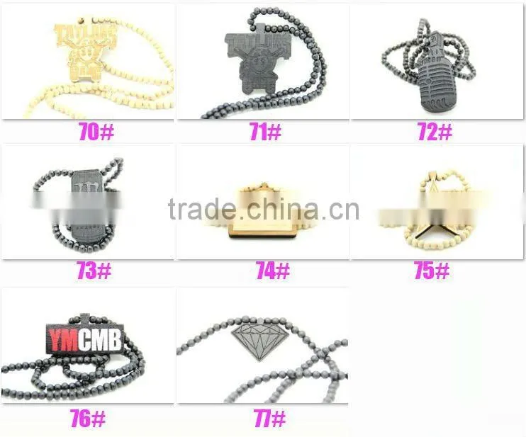 Men's Hip Hop good bamb Pendants Wood Rosary Chains Beads wooden Necklaces