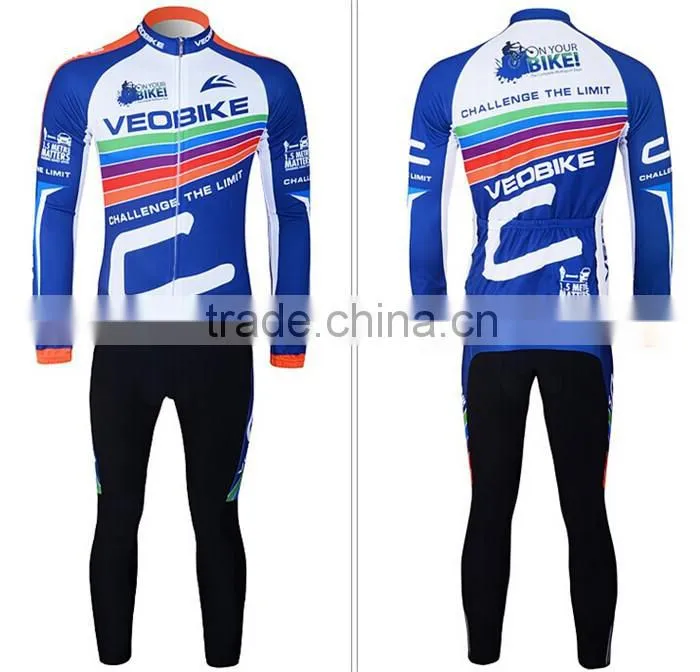 long sleeve cycling jacket/thermal fleece custom cycling clothing winter, sublimation wholesale sportswear cycling wear