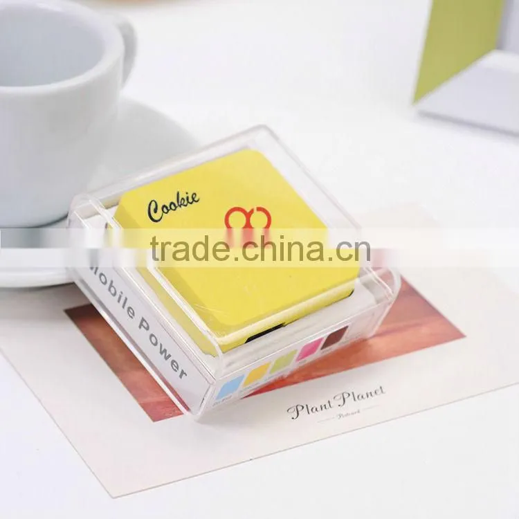 rechargeable external battery charger mobile phone W208 Cookie Power bank polymer or li-ion 2000MAH 280MAH china supplier